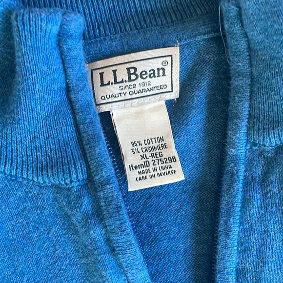 LL Bean Cotton Cashmere Quarter Zip Sweater - Picture 7 of 9